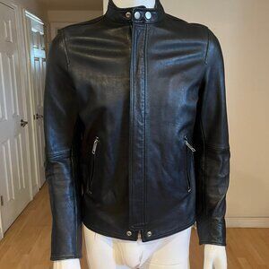 MENS DIESEL PATCH ELBOW LEATHER L-ROSHI JACKET SIZE M MEDIUM BIKER